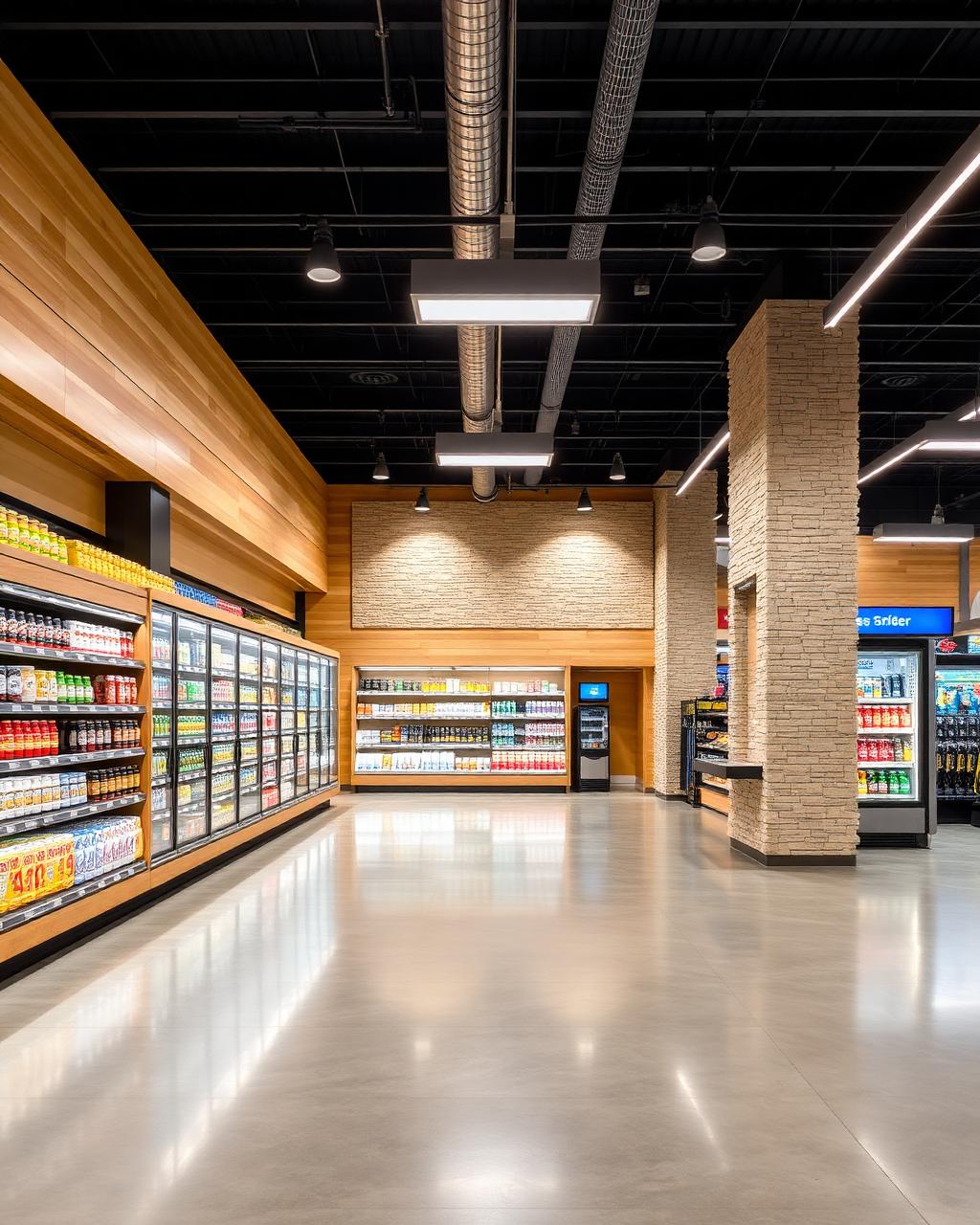 Modern convenience store interior